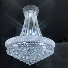 Lustre rond traditionnel classique en cristal K9 à 2 niveaux pour