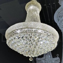 Lustre rond traditionnel classique en cristal K9 à 2 niveaux pour