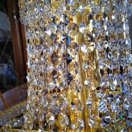Lustre rond traditionnel classique en cristal K9 à 2 niveaux pour