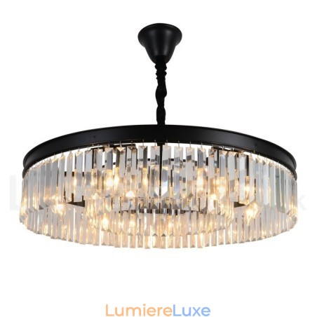 Lustre suspendu rond en cristal K9 de luxe postmoderne, éclairage de la salle d'exposition Lustre suspendu rond en cristal K9 de luxe postmoderne, éclairage de la salle d'exposition