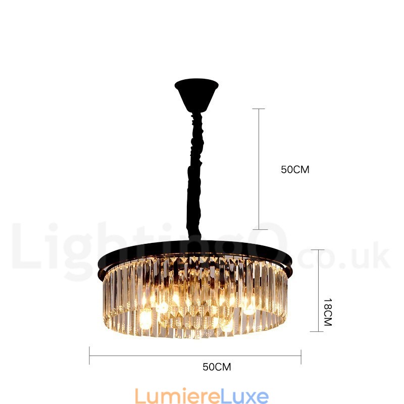 Lustre suspendu rond en cristal K9 de luxe postmoderne, éclairage de la salle d'exposition