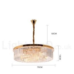 Lustre suspendu rond en cristal K9 de luxe postmoderne, éclairage de la salle d'exposition