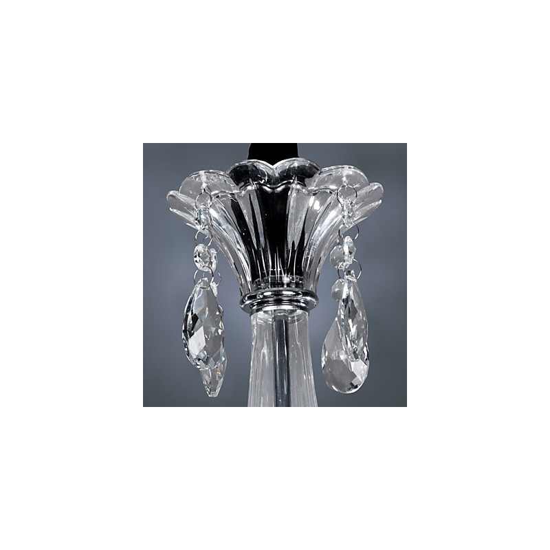 Lustre en cristal élégant avec 6 lumières dans une ampoule bougie