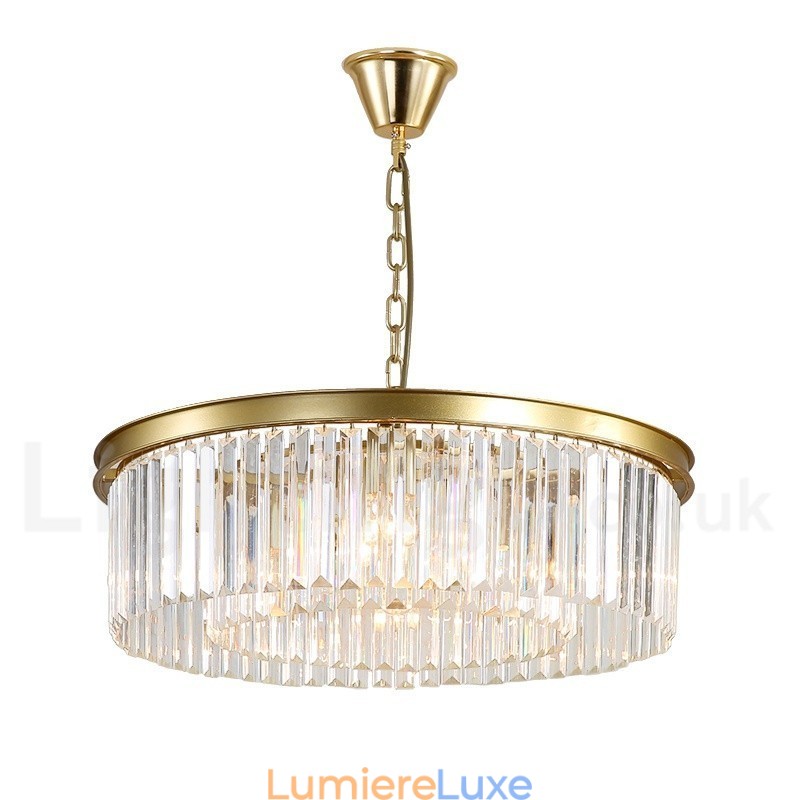 Lustre suspendu rond en cristal K9 de luxe postmoderne, éclairage de la salle d'exposition