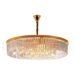 Lustre suspendu rond en cristal K9 de luxe postmoderne, éclairage de la salle d'exposition