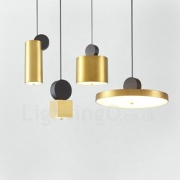 Suspension postmoderne dorée et noire à 4 styles