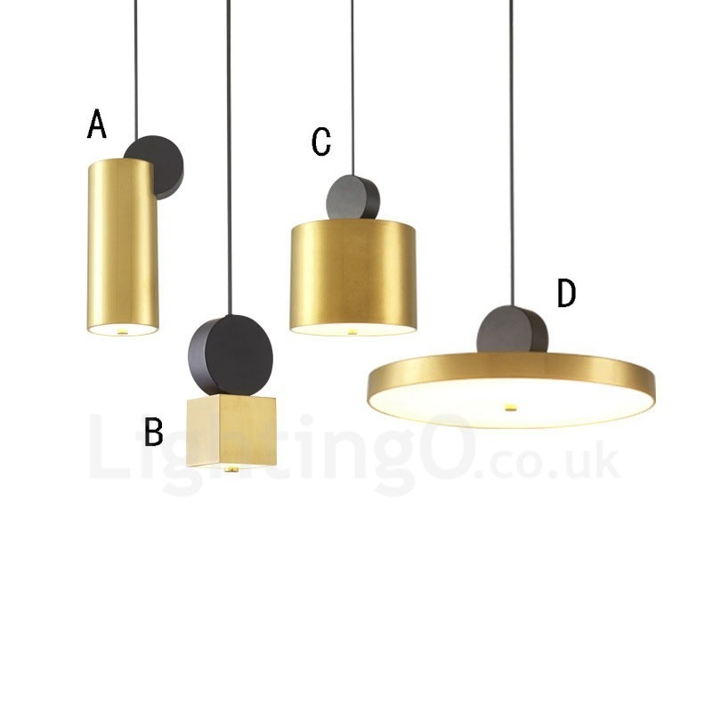 Suspension postmoderne dorée et noire à 4 styles