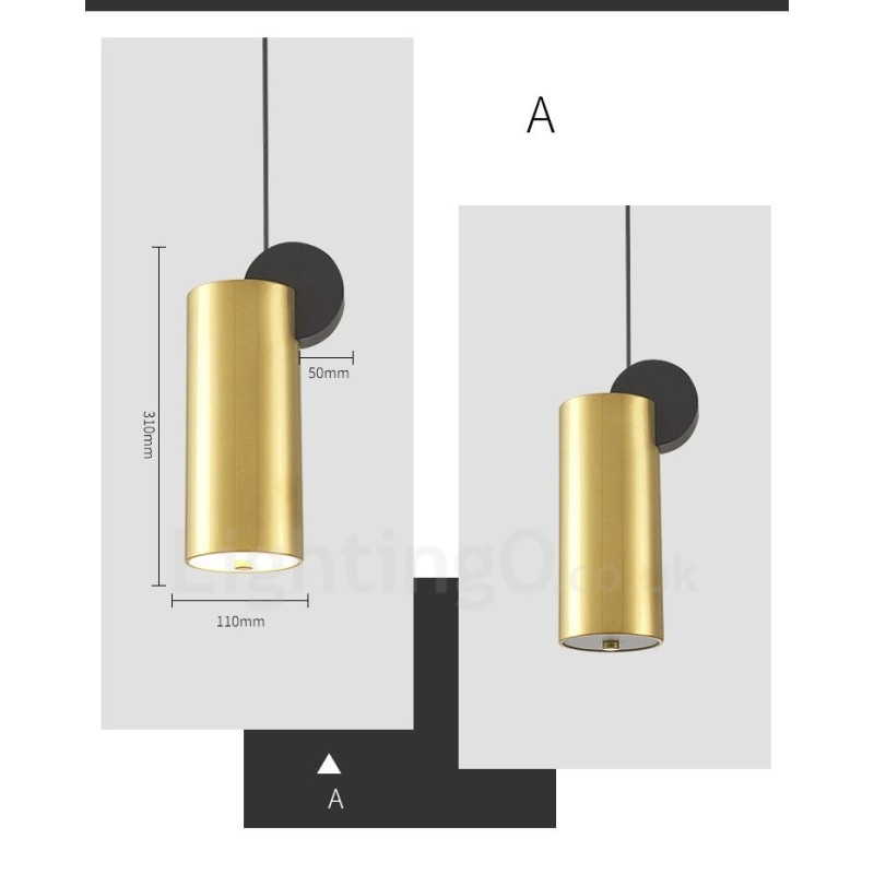 Suspension postmoderne dorée et noire à 4 styles