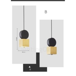Suspension postmoderne dorée et noire à 4 styles