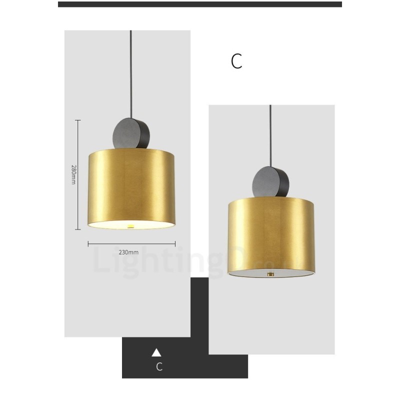 Suspension postmoderne dorée et noire à 4 styles