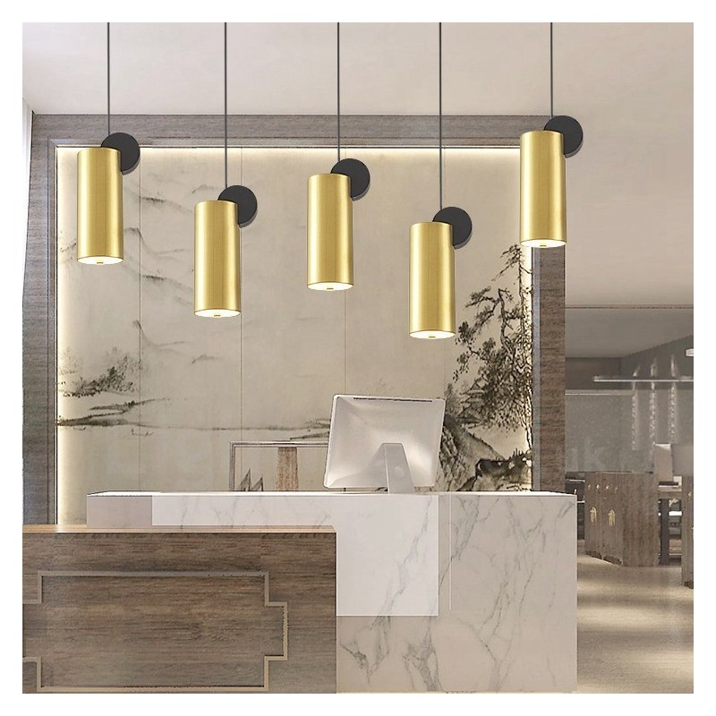 Suspension postmoderne dorée et noire à 4 styles