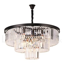 Lustre suspendu rond en cristal K9 de luxe postmoderne, éclairage de la salle d'exposition