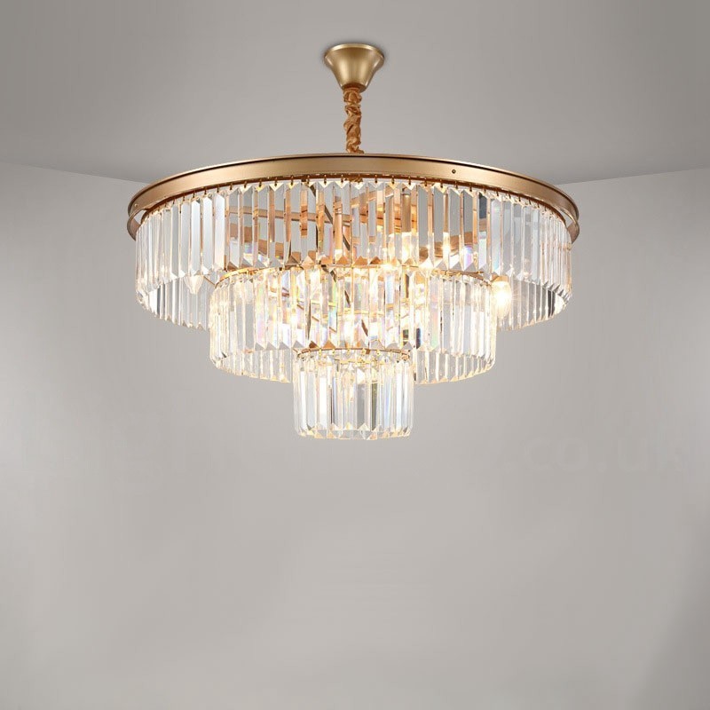 Lustre suspendu rond en cristal K9 de luxe postmoderne, éclairage de la salle d'exposition