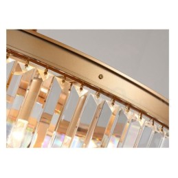 Lustre suspendu rond en cristal K9 de luxe postmoderne, éclairage de la salle d'exposition