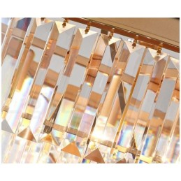 Lustre suspendu rond en cristal K9 de luxe postmoderne, éclairage de la salle d'exposition