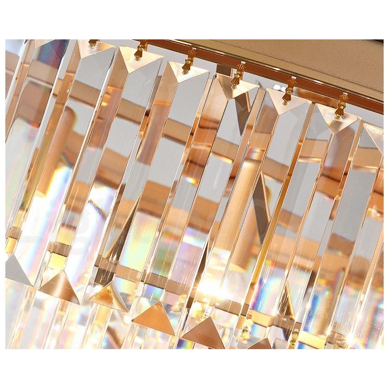 Lustre suspendu rond en cristal K9 de luxe postmoderne, éclairage de la salle d'exposition