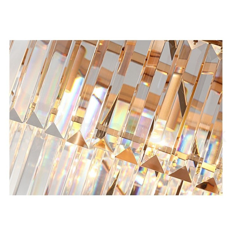 Lustre suspendu rond en cristal K9 de luxe postmoderne, éclairage de la salle d'exposition