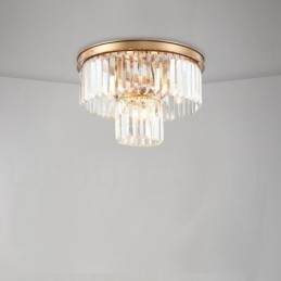 Plafonnier encastré rond en cristal K9 de luxe postmoderne pour salle d'exposition
