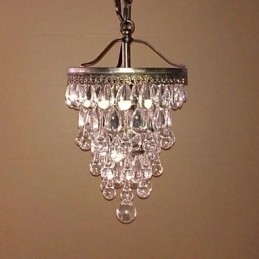 Suspension moderne en perles de cristal avec 1 lumière et luminaire de couleur antique