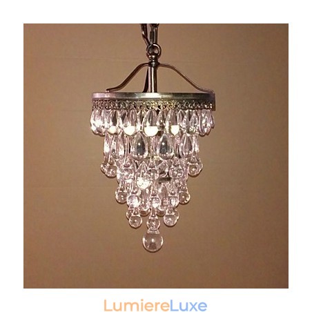 Suspension moderne en perles de cristal avec 1 lumière et luminaire de couleur antique Suspension moderne en perles de cristal avec 1 lumière et luminaire de couleur antique
