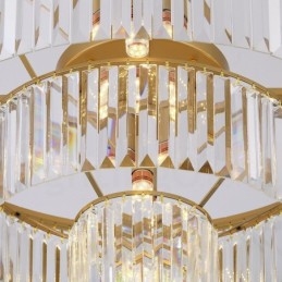 Plafonnier encastré rond en cristal K9 de luxe postmoderne pour salle d'exposition