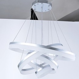 Lustre en acrylique avec anneau et luminaires suspendus