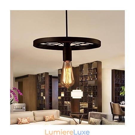 Suspension industrielle vintage à 1 lumière avec abat-jour en fer Suspension industrielle vintage à 1 lumière avec abat-jour en fer