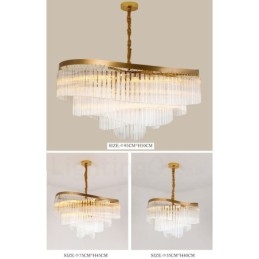 Lustre suspendu rond en cristal K9 doré postmoderne de luxe, salle d'exposition