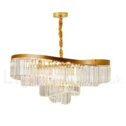 Lustre suspendu rond en cristal K9 doré postmoderne de luxe, salle d'exposition