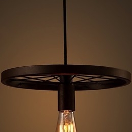 Suspension industrielle vintage à 1 lumière avec abat-jour en fer