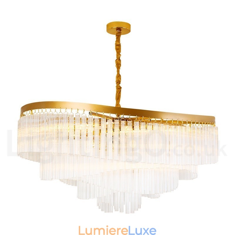Lustre suspendu rond en cristal K9 doré postmoderne de luxe, salle d'exposition