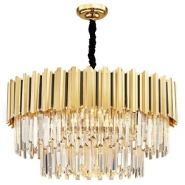 Cette année, hall d'exposition de lustre suspendu rond en cristal K9 doré postmoderne de luxe
