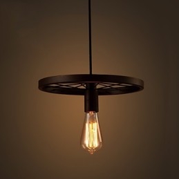 Suspension industrielle vintage à 1 lumière avec abat-jour en fer