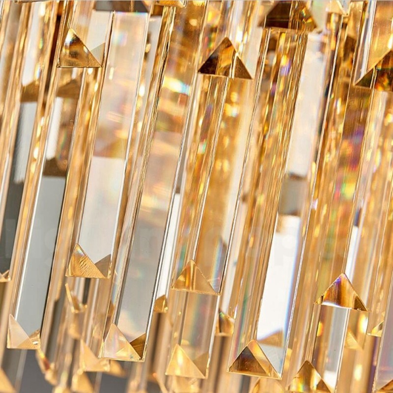 Cette année, hall d'exposition de lustre suspendu rond en cristal K9 doré postmoderne de luxe