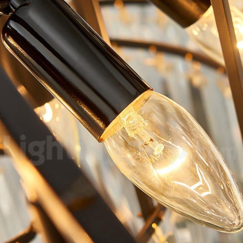 Cette année, hall d'exposition de lustre suspendu rond en cristal K9 doré postmoderne de luxe