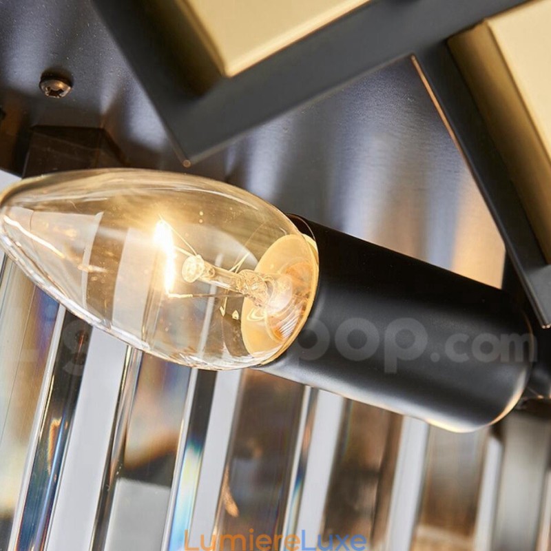 Lustre suspendu rond en cristal K9 doré et noir de luxe, design moderne, idéal pour une salle d'exposition