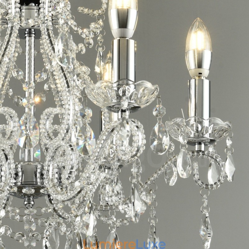 Lustre suspendu en cristal de style américain à 6 lumières, couleur or et argent, magasin de lumière