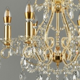 Lustre suspendu en cristal de style américain à 6 lumières, couleur or et argent, magasin de lumière