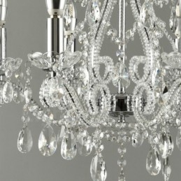Lustre suspendu en cristal de style américain à 6 lumières, couleur or et argent, magasin de lumière