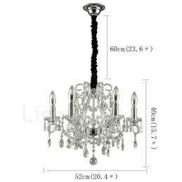 Lustre suspendu en cristal de style américain à 6 lumières, couleur or et argent, magasin de lumière