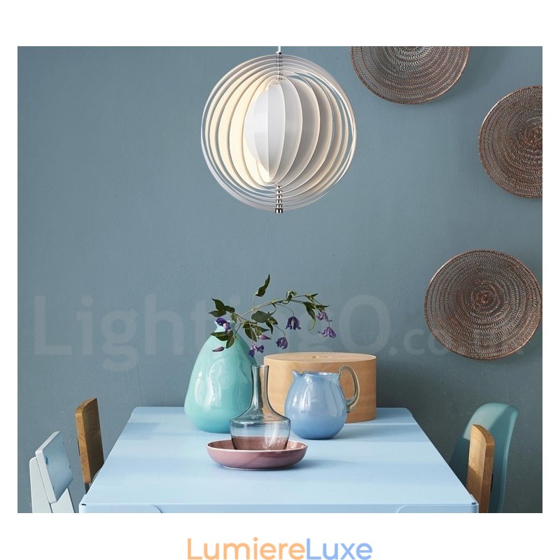 Suspension Globe blanche rotative postmoderne DIY