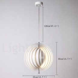 Suspension Globe blanche rotative postmoderne DIY