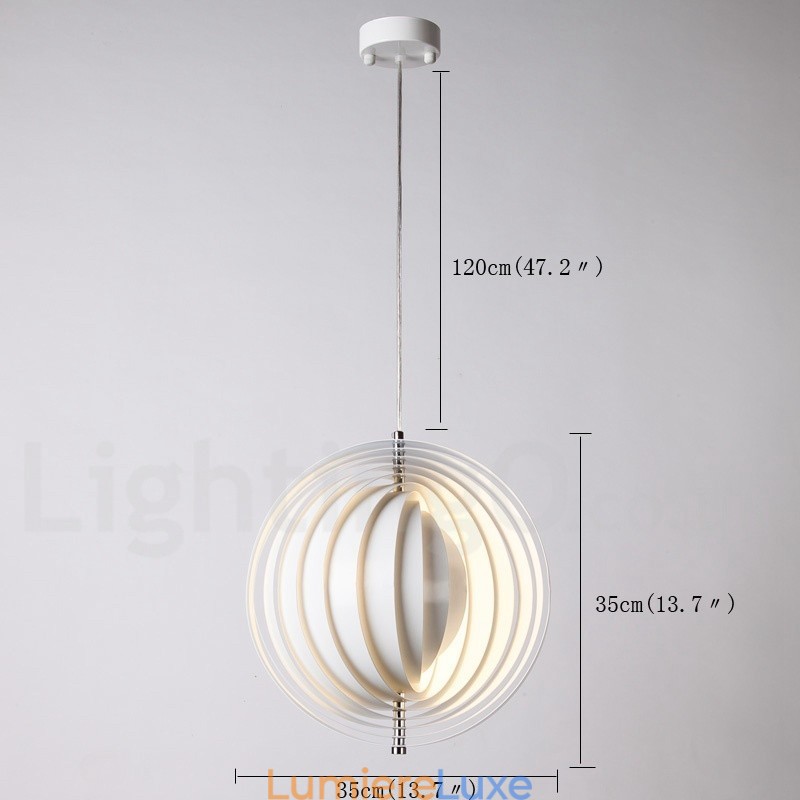 Suspension Globe blanche rotative postmoderne DIY