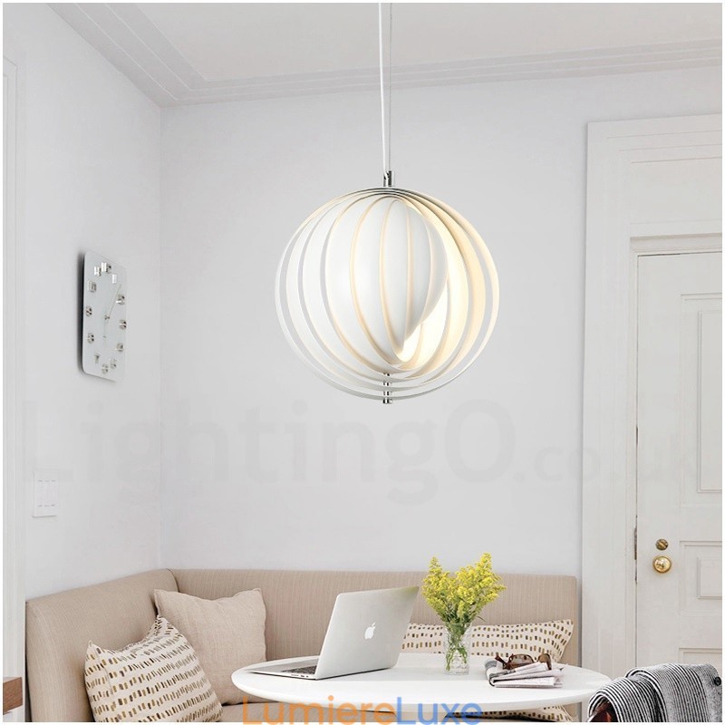 Suspension Globe blanche rotative postmoderne DIY
