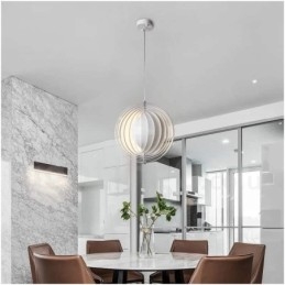Suspension Globe blanche rotative postmoderne DIY