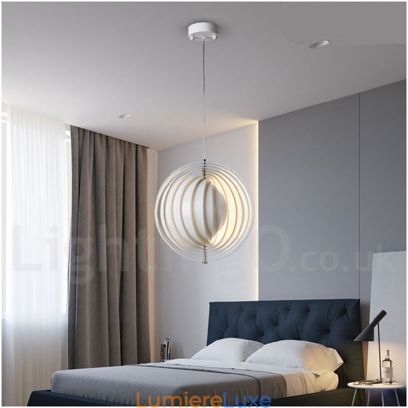 Suspension Globe blanche rotative postmoderne DIY