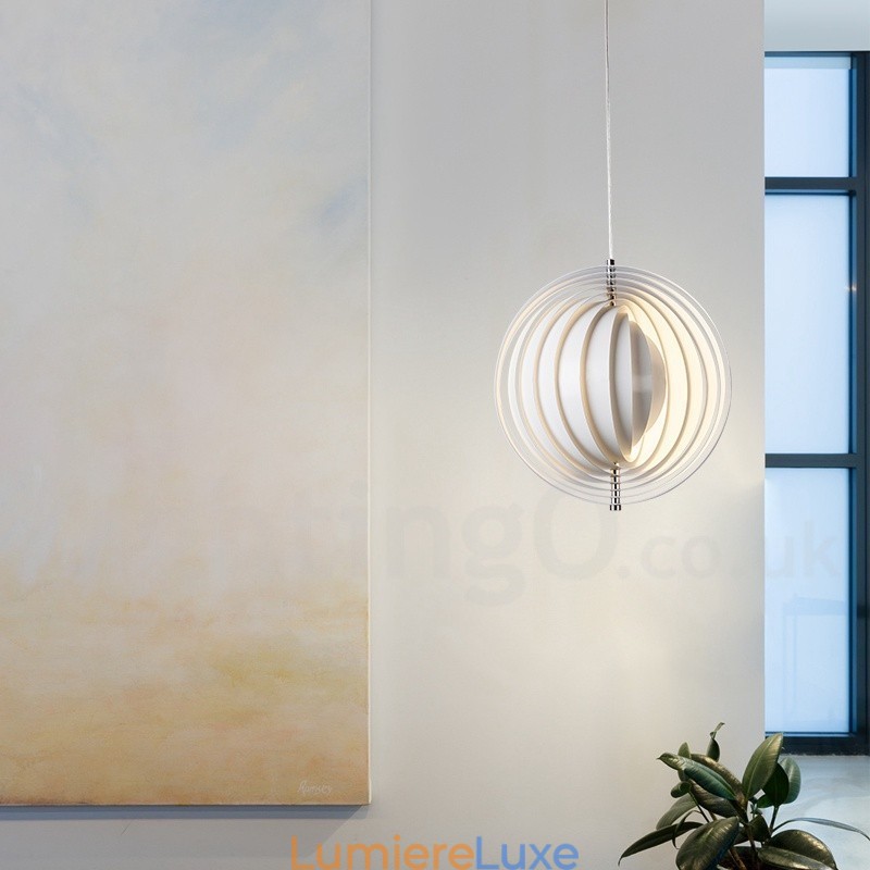 Suspension Globe blanche rotative postmoderne DIY