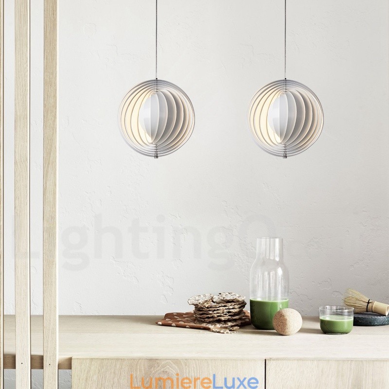 Suspension Globe blanche rotative postmoderne DIY