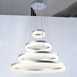 Lustre en acrylique avec anneau et luminaires suspendus