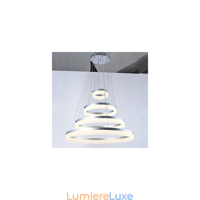 Lustre en acrylique avec anneau et luminaires suspendus